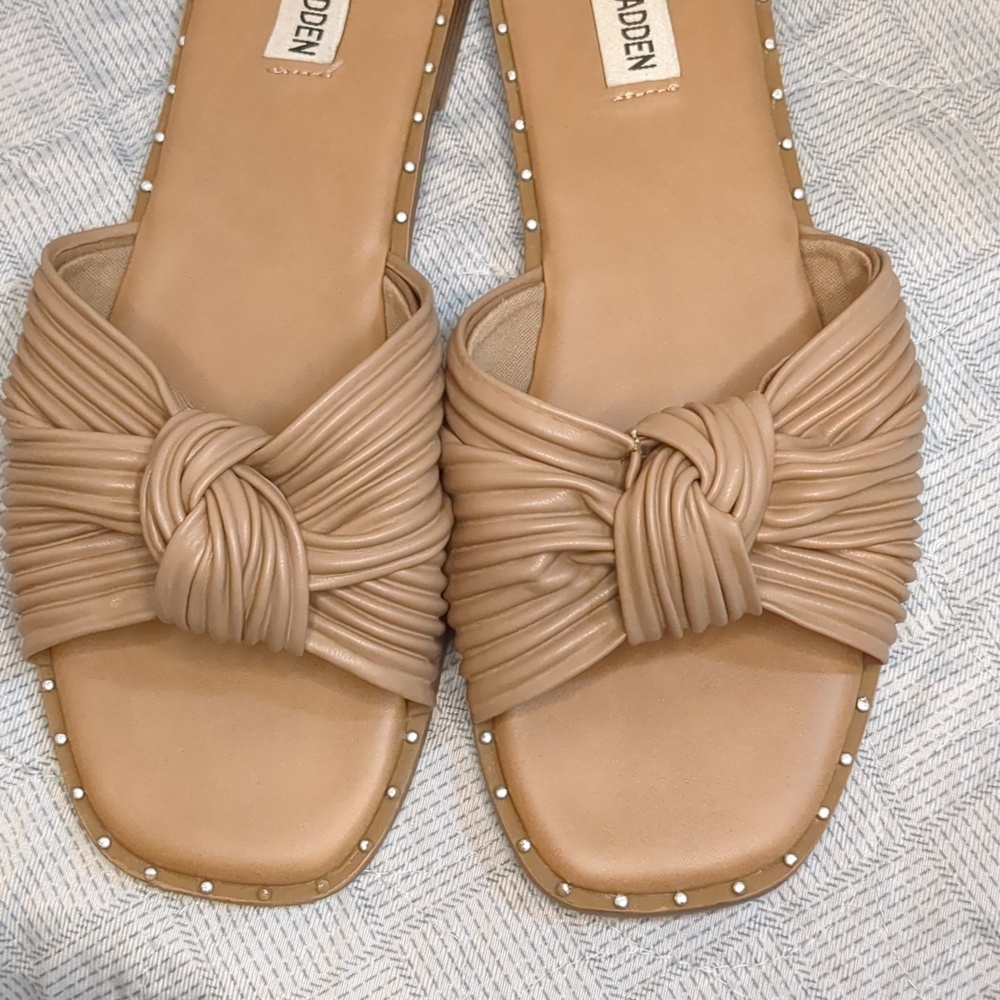 Steve Madden Willow Knot Slide Sandals In Nude - Picture 7 of 16